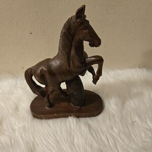 Rare Find Faith Woodcraft-MEDA Carved Wooden Horse Sculpture Figurine